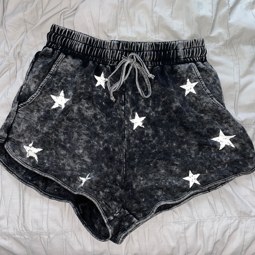 comfy black shorts with stars